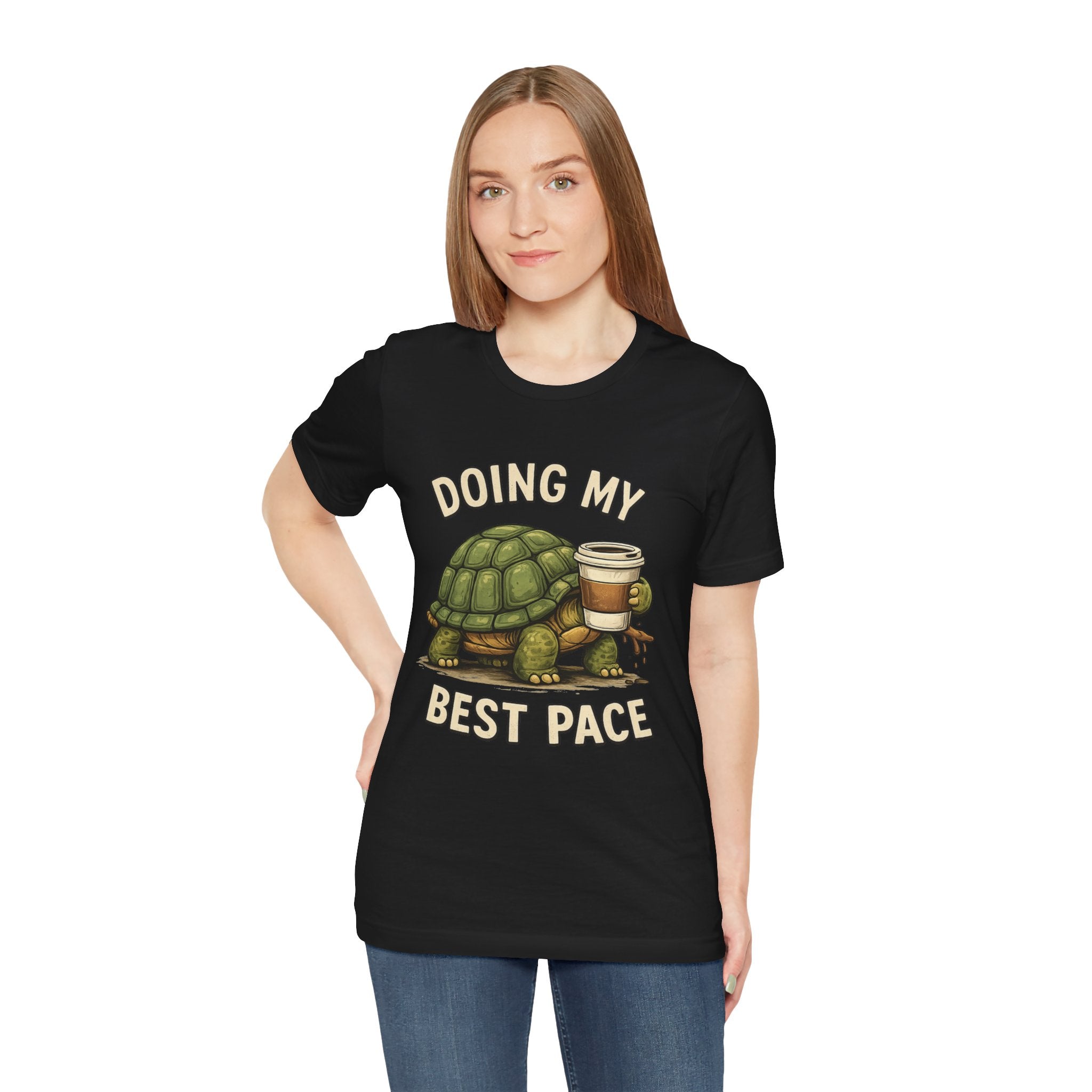 Doing My Best Pace Turtle T‑Shirt – Cute Coffee Turtle Graphic Tee