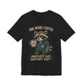 Nurse Raccoon Tee — "One More Coffee, Another Day Another Shift" Medical Shirt
