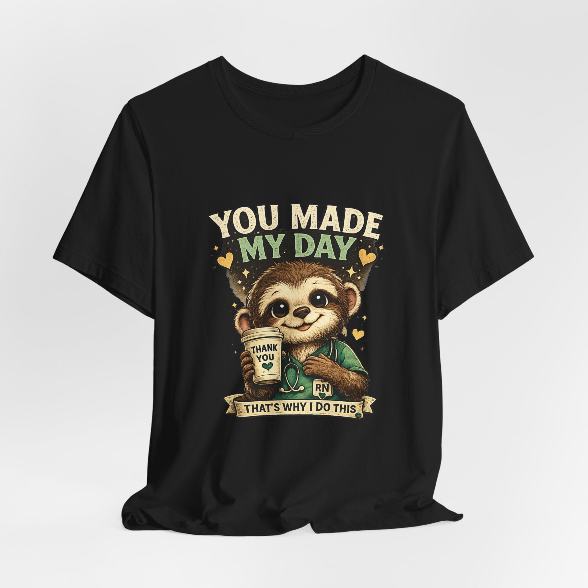 Sloth 'You Made My Day' T‑Shirt — Cute Thank You Graphic Tee