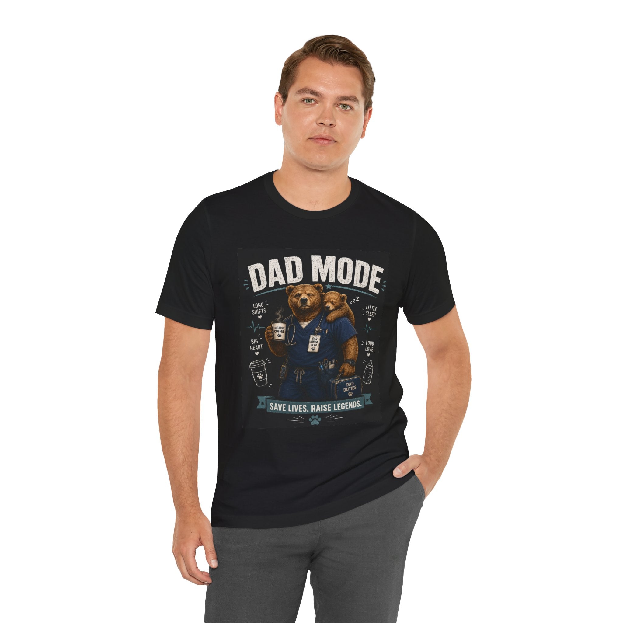 Dad Mode T-Shirt — "Save Lives, Raise Legends" EMS Paramedic Bear Tee