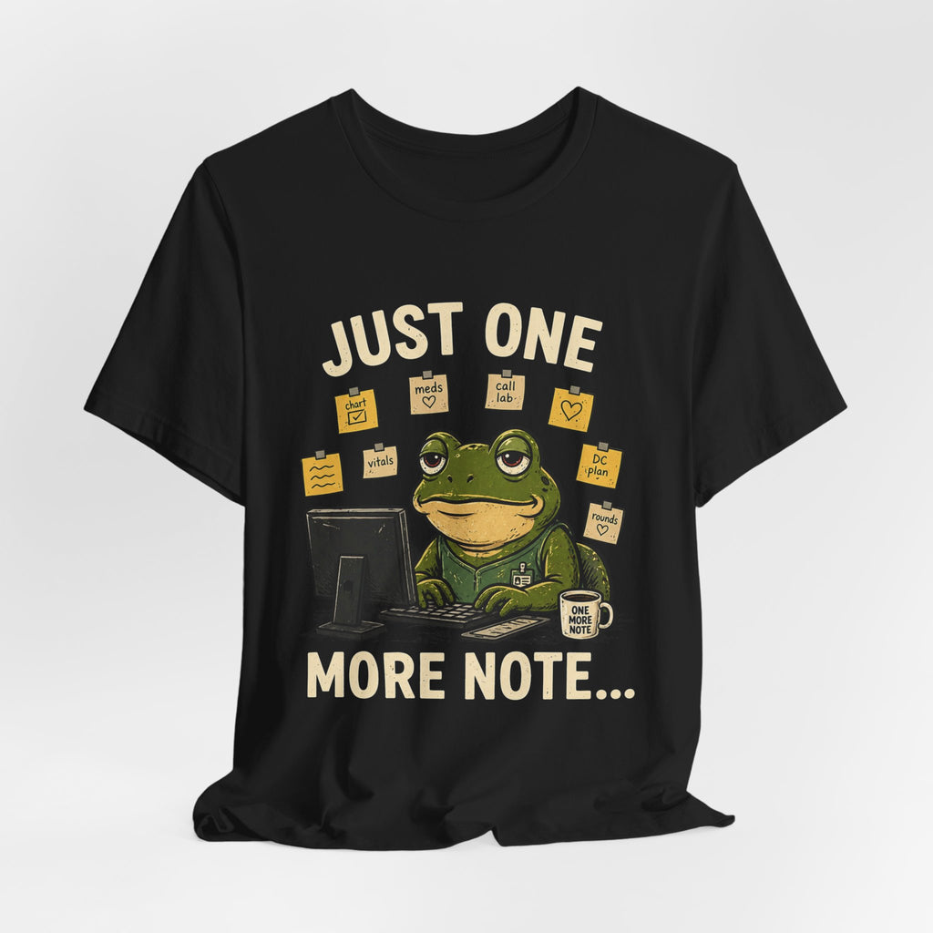 Just One More Note Frog T-Shirt – Funny Planner & Note-Taking Tee