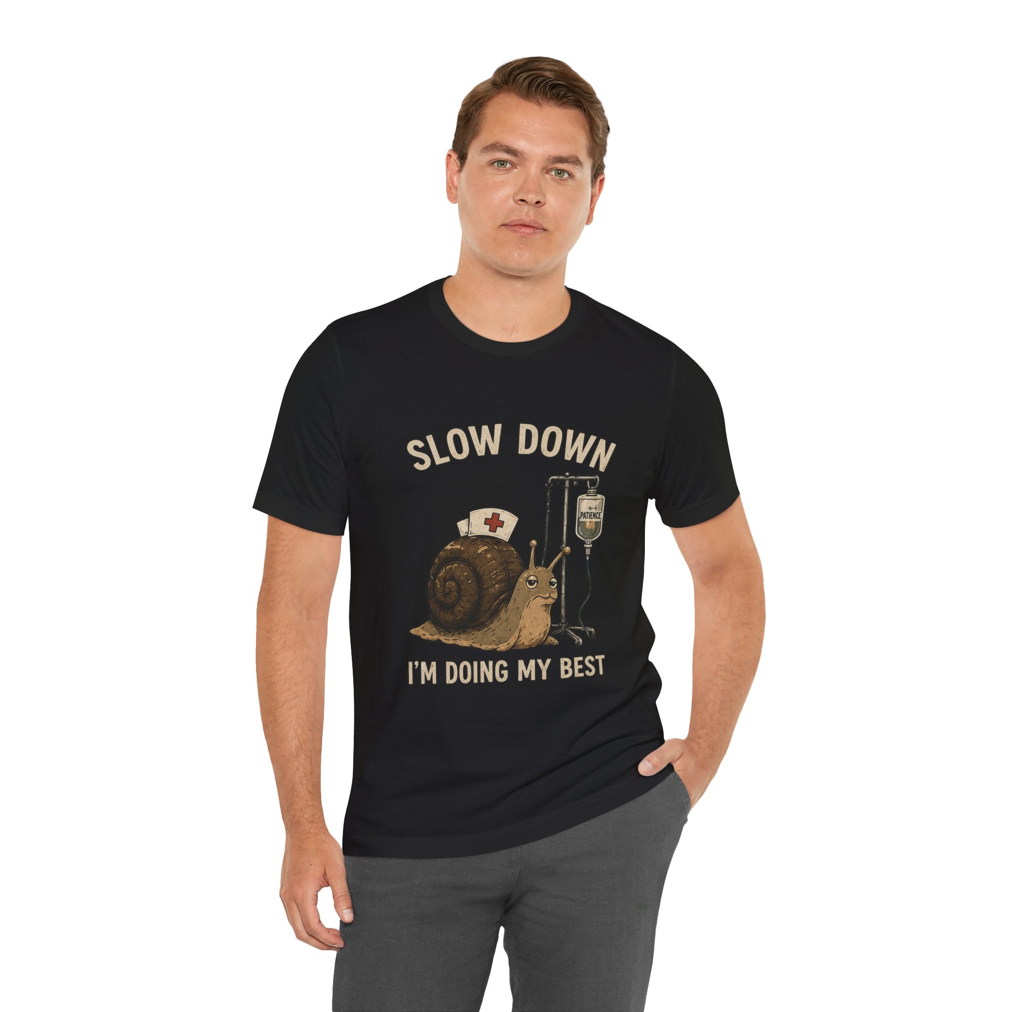 Nurse Snail T-Shirt – "Slow Down I'm Doing My Best" Cute Medical Humor Tee