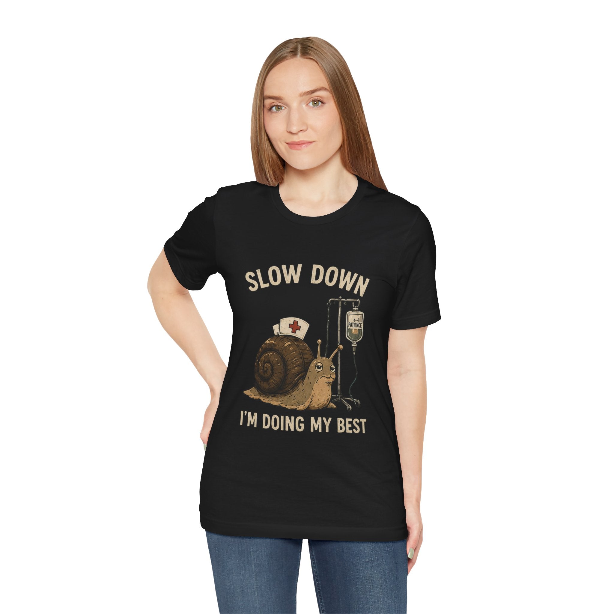 Nurse Snail T-Shirt – "Slow Down I'm Doing My Best" Cute Medical Humor Tee