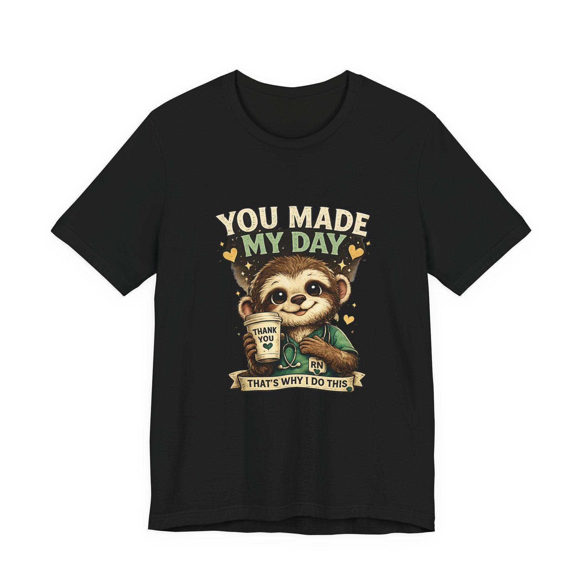 Sloth 'You Made My Day' T‑Shirt — Cute Thank You Graphic Tee
