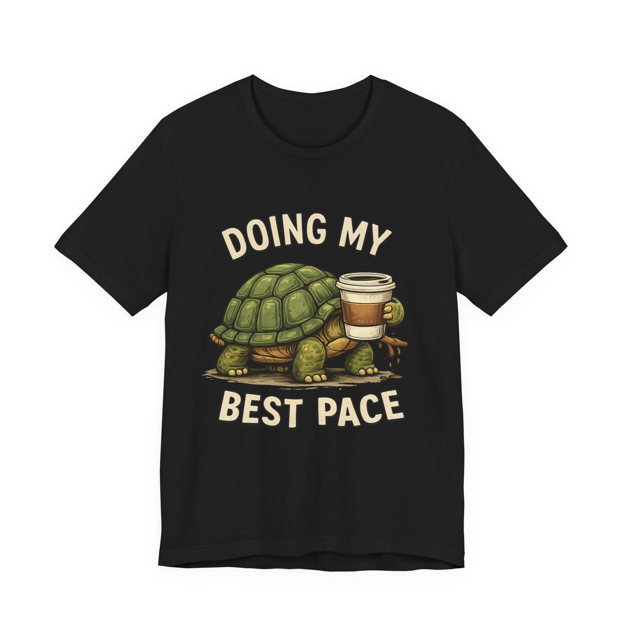 Doing My Best Pace Turtle T‑Shirt – Cute Coffee Turtle Graphic Tee