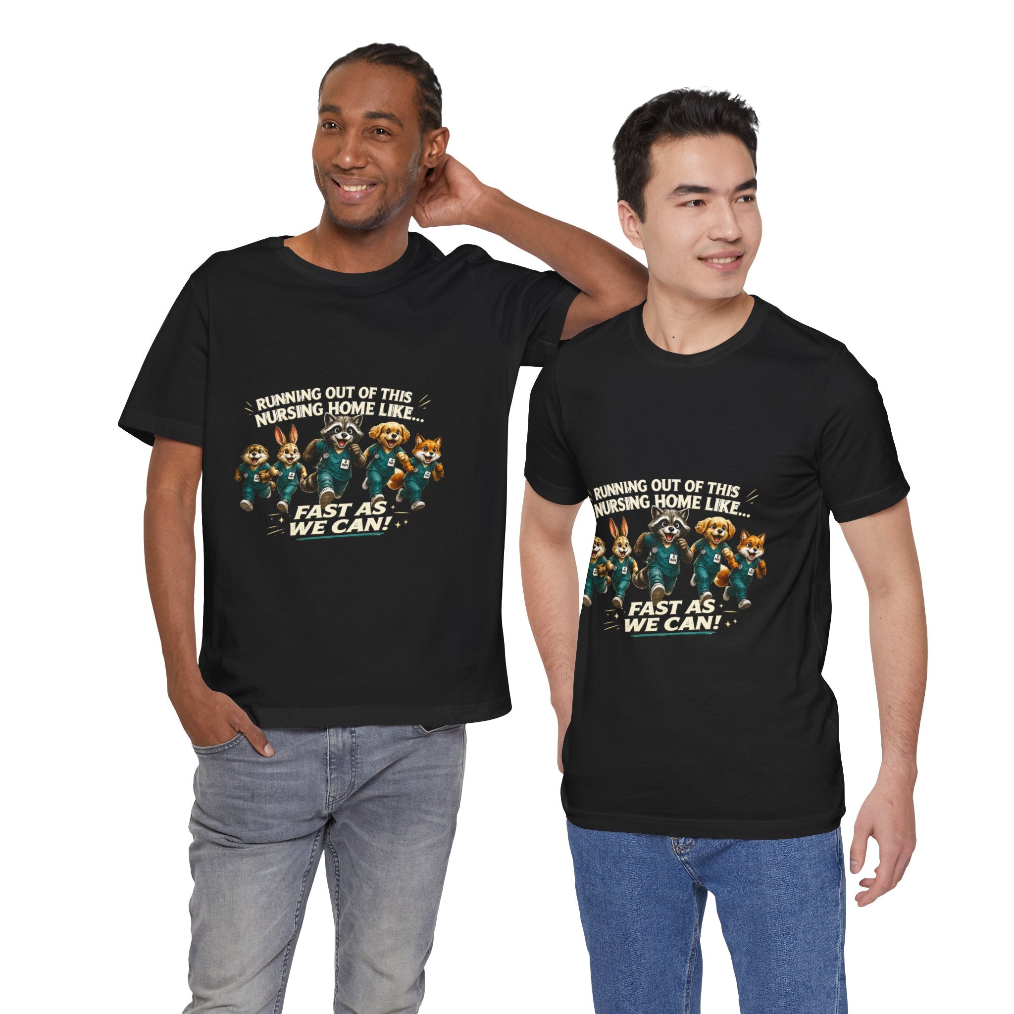 Running Out of This Nursing Home Tee — Fast As We Can Retro Nurse Humor Shirt